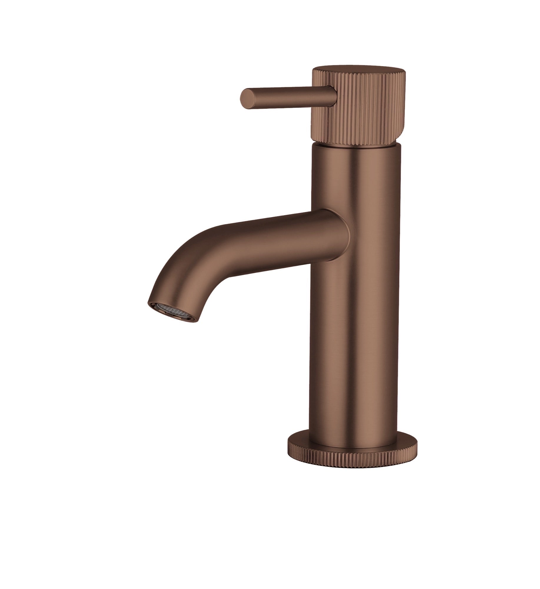 Alderley fluted mini mono basin mixer with sprung waste - brushed bronze (BT7089)